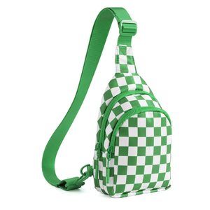 Checkered Sling Bag for Women Small Backpack Crossbody Chest Bag Fanny Packs🦋